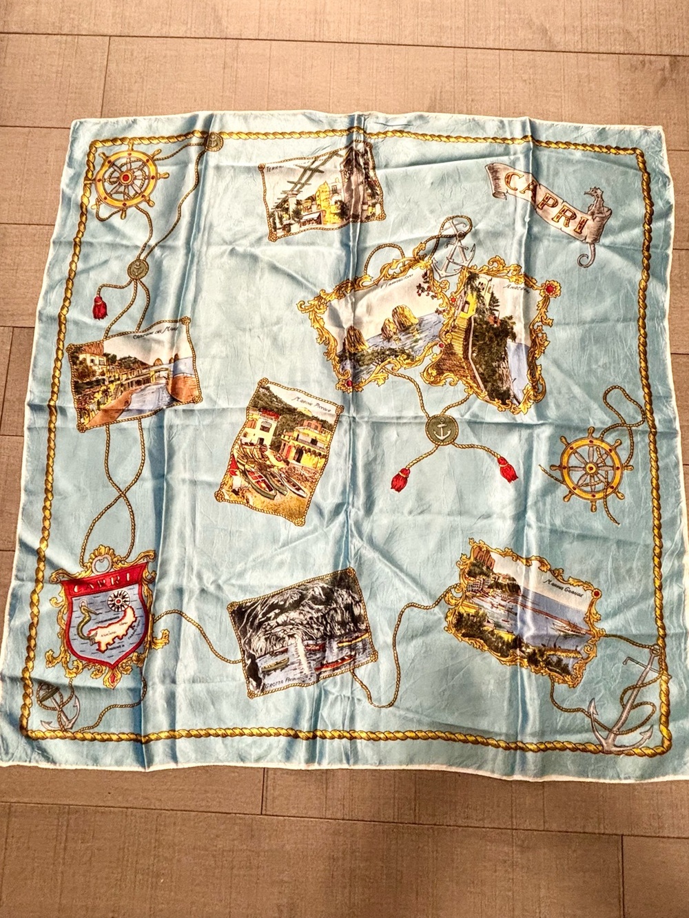 🔮Silk🔮Vintage Square Scarf-Capri Italy